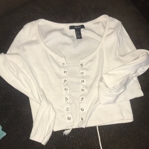 Lace up crop top